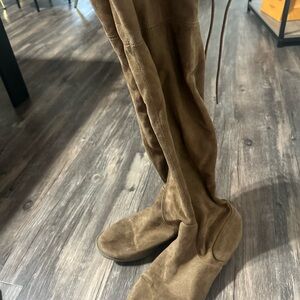 Brown Suede Over-the-Knee Boots